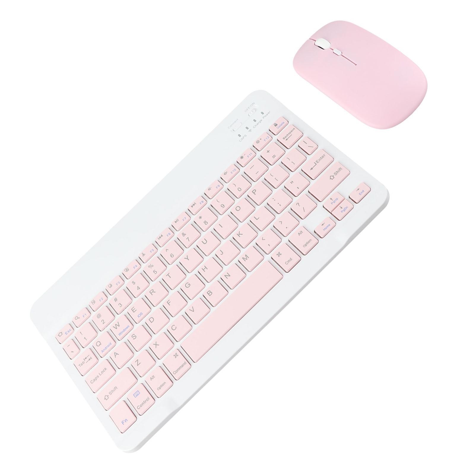 

Keyboard and Mouse Combo Wireless Bluetooth Keyboard and Mouse Set Portable Matching Keyboard and рожевий