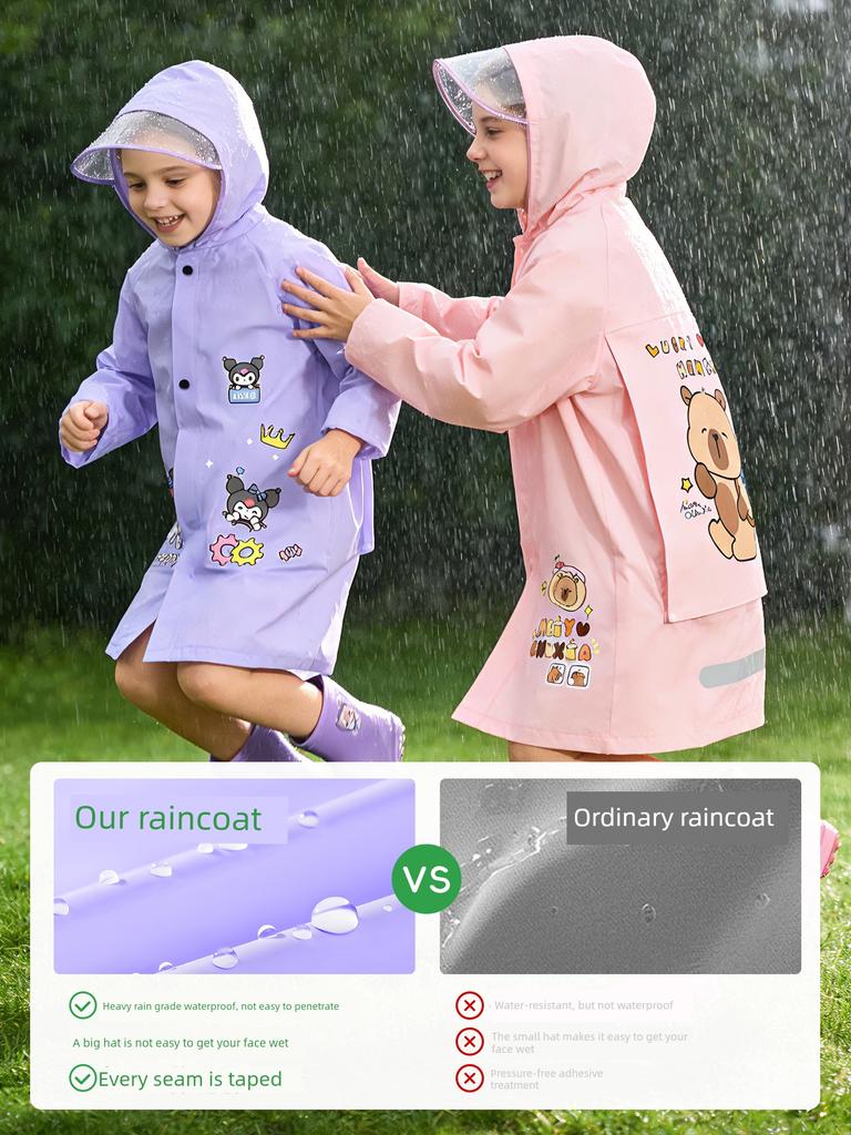 Children's Raincoat for Boys and Girls, Kindergarten and Primary School Students, Special for School Use, Rainproof, 2026 New Model, Boys and Girls