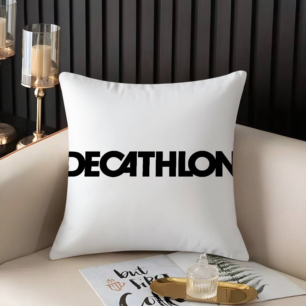 Pillow Case Classic D-DecathlonS Home Dorm Chair Back Short Plush Double-sided Printing Office Nap Time Cushion Cover