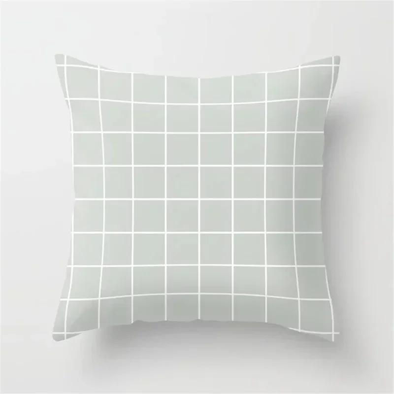 Geometric Plaids Cushion Cover Polyester Throw Pillow Cover Decorative Sofa Pillow Nordic Fashion Scottish Pillowcase 45*45Cm