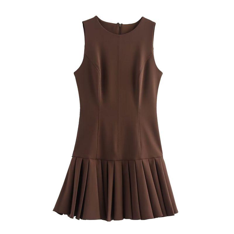

Kaslead New Arrival Women s Clothing Fashion Style Fashion Minimalist Silm Wide Pleated Mini Dress 4764266 Maroon L