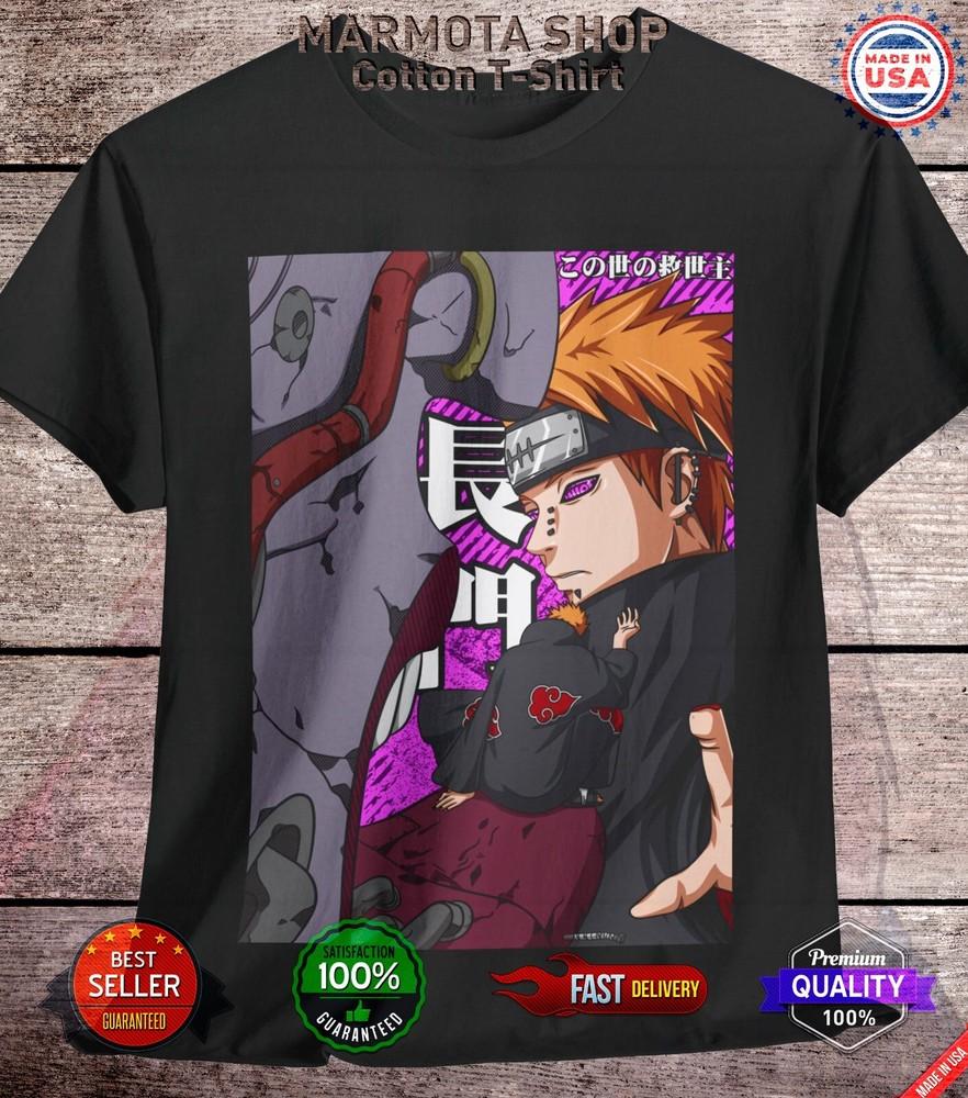 

Рубашка Пейн Наруто Шиппуден Акацуки Нагато Аниме Унисекс Футболка Футболка Все Размеры 2XL