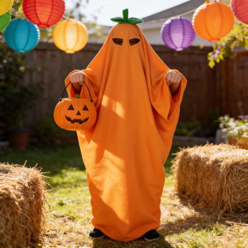 Halloween Pumpkin Cloak Cosplay Costume For Adults And Kids With Polyester Fabric For Party Dress Up
