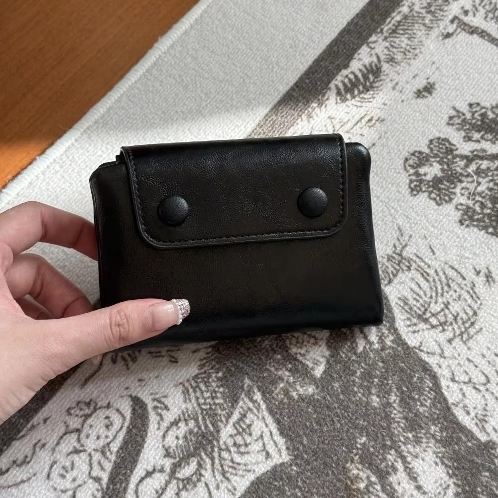 Multi-Functional Soft Leather Korean Wallet Multi-Card Slot PU Coin Purse Solid Color Compact Card Holder Daily