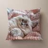Sofa Pillow Pillowcase Skin-friendly Short Plush Cute Animal Cat Pillow Cover Living Room Cushion Cover Without Core
