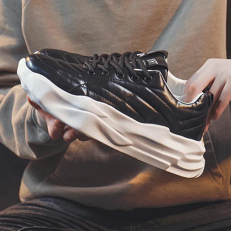 

2024 Latest Men s Soft soled Comfortable Casual Shoes Spring/Autumn Thick soled Height Increasing Soft soled Running Sneakers 39 чорний