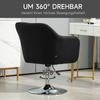 Swivel Chair, Height-Adjustable Office Chair, Linen-Like Polyester, Metal, 60 X 60 X 79-91 Cm, Black