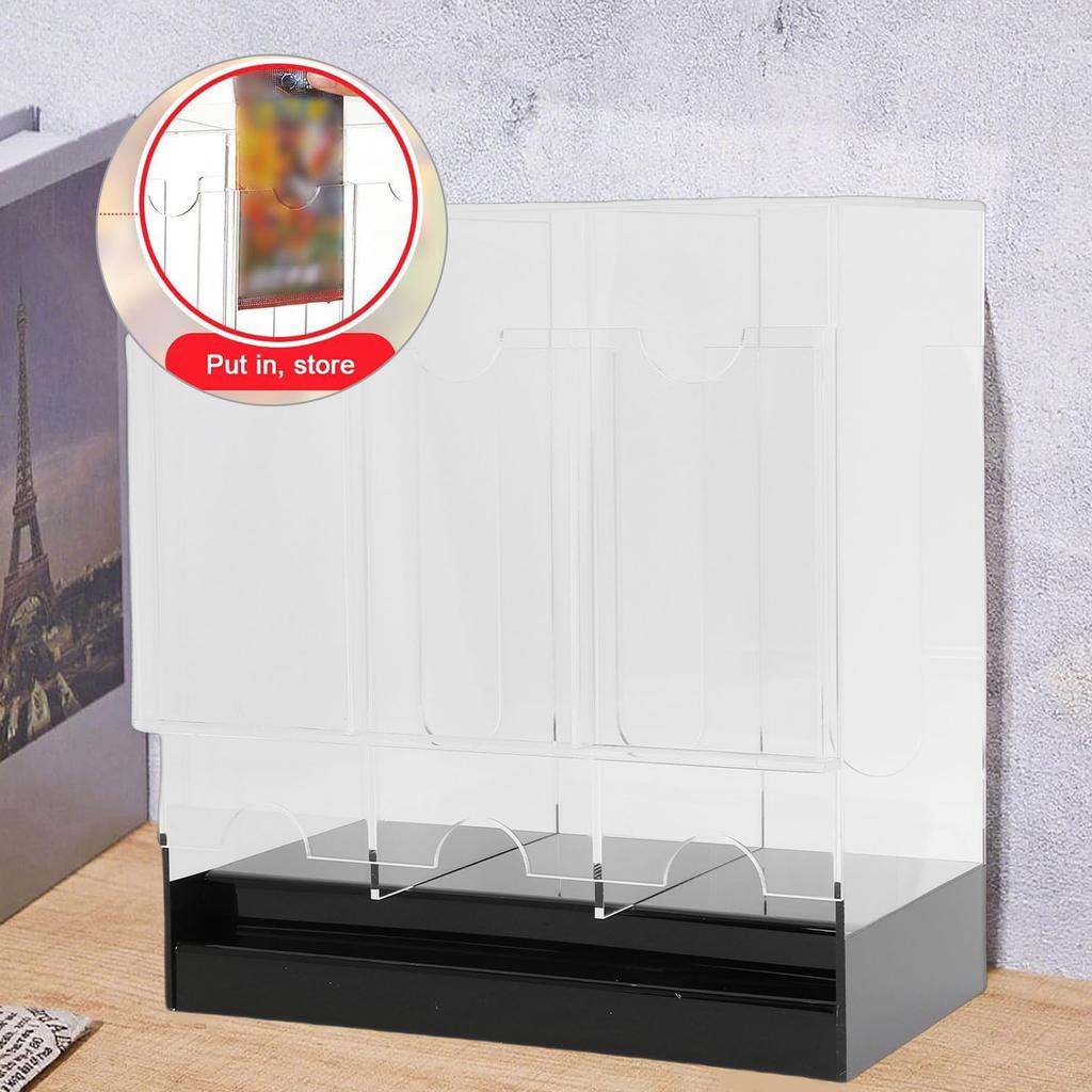 3 Slot Booster Pack Dispenser Acrylic Card Pack Display Holder Organizer With Black Base For Trading Cards Sports Cards
