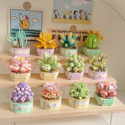 Cărămizi Micro Compatibile Lego, Plantă Suculentă și Buchet de Trandafiri, Bonsai, Jucărie de Asamblat pentru Fete, Cadou
