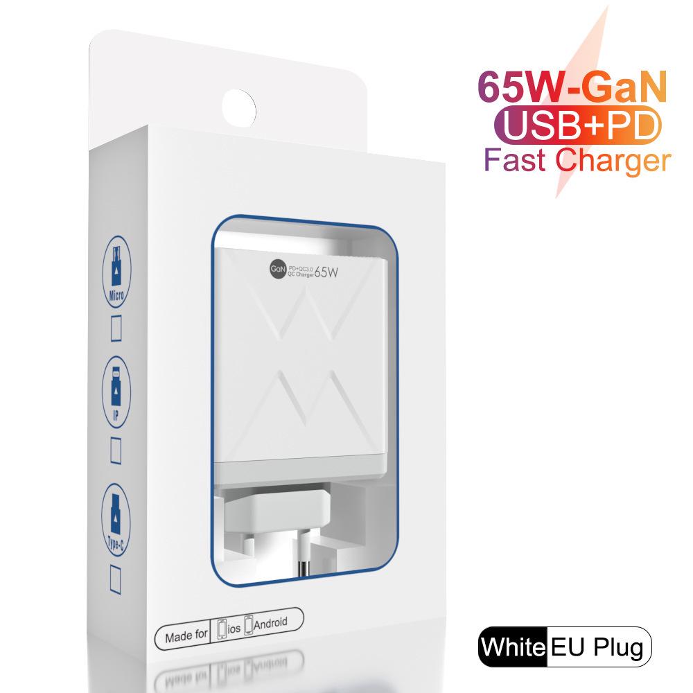 65W PD/QC3.0 Fast Charger for Phones & Tablets - European Standard