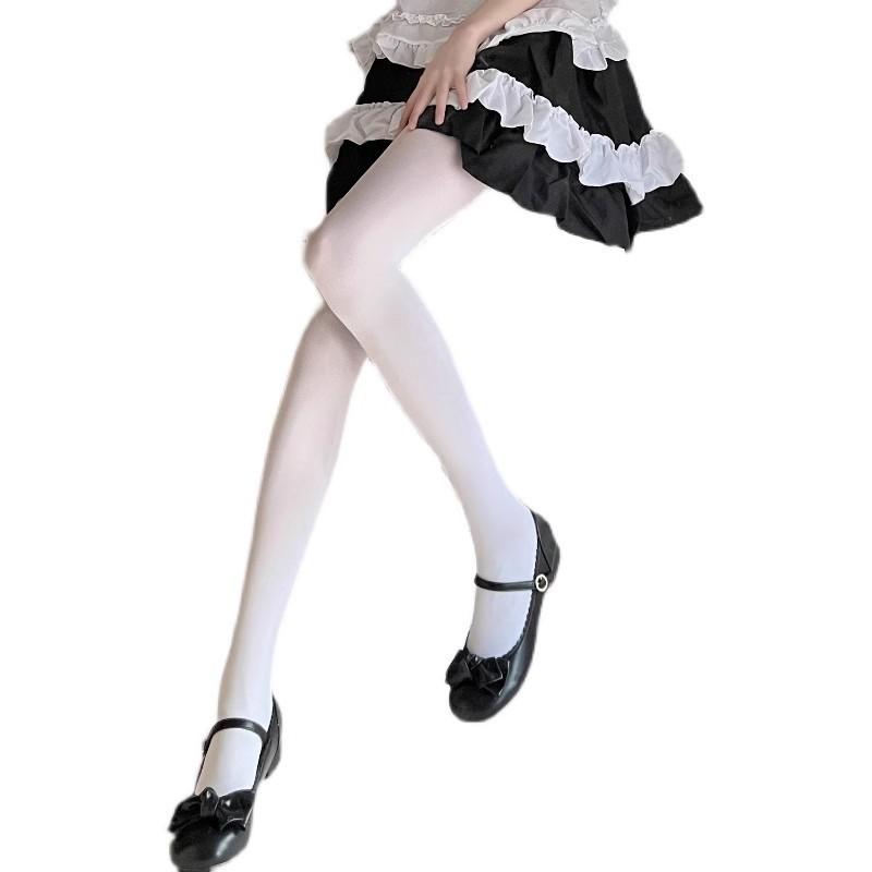 Japanische milchig-weiße Samt-Leggings schwarze Strümpfe Herbst und Winter verdickt warm weich Schwester Frühling und Sommer dünn