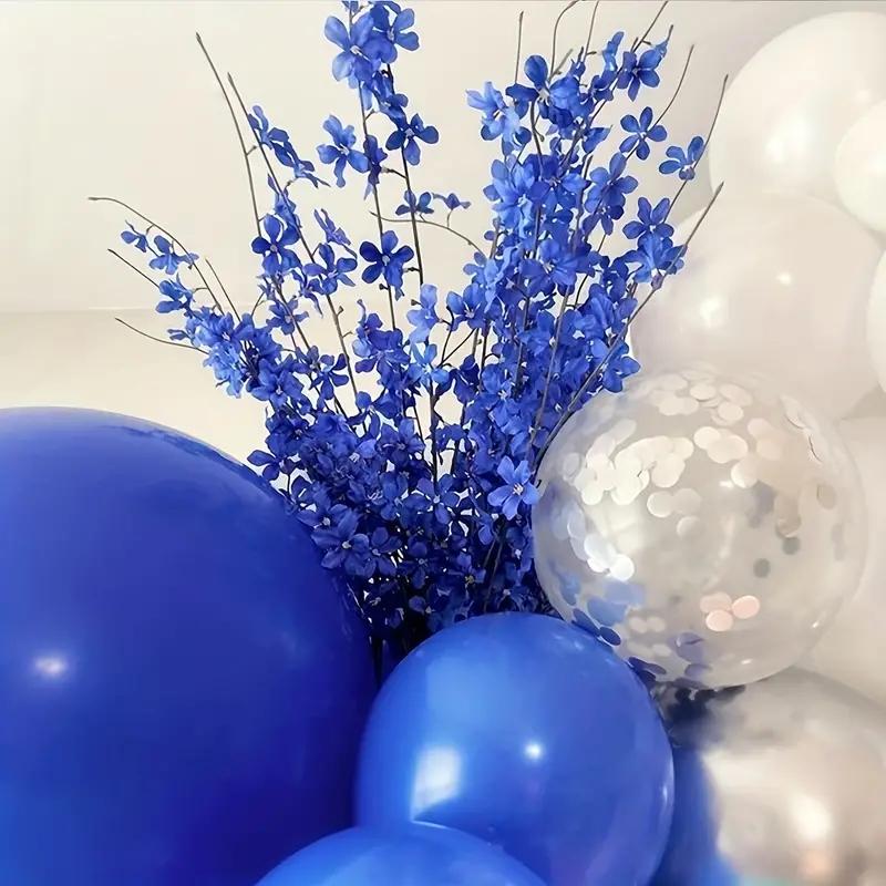 125Pcs blue, white, silver latex balloon set suitable for birthday parties, weddings, Valentine's Day party decorations