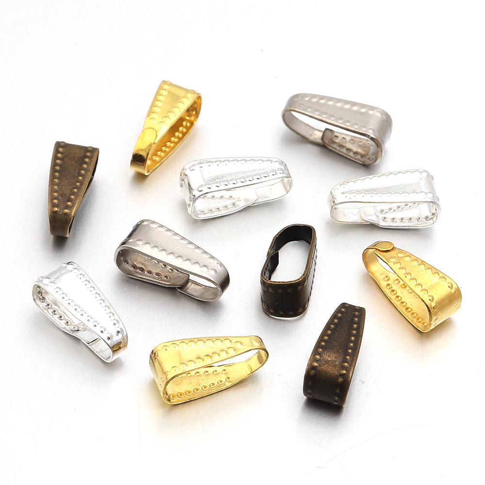100pcs/lot Metal Pinch Clip Clasps Bails Pendant Claw Clasps For Necklace Earings Connectors Jewelry Making DIY Accessories