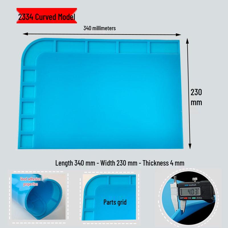 Multi-Style Magnetic Silicone Repair Pad - High-Temp Resistant, Grooved Workbench Heat Insulation Mat