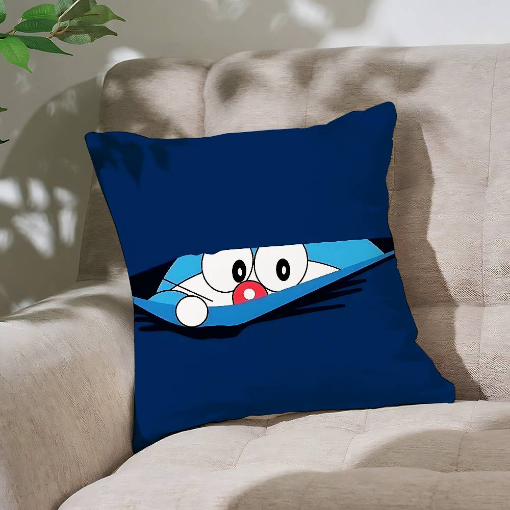 Cute CartoonDdoraemonS Kawaii Customizable Square Pillowcases Stylish And Soft Perfect For Beds Cars And Sofas