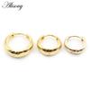 Alisouy 2pcs Copper Alloy Cute Curve Polishing Small Circle Round Hoop Earrings For Women Men Ear Cuff Brincos Hinged Jewelry