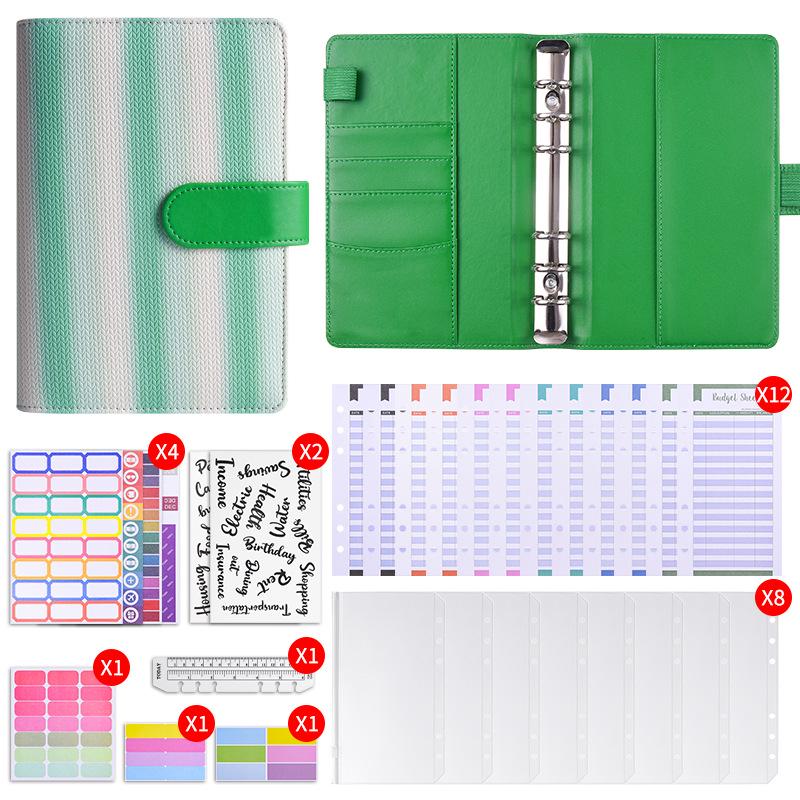 Gradient Stripe Loose-Leaf Planner - Trendy Student Notes Book