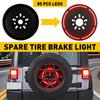 Spare Tire Brake Light LED Third Brake Light Lamp Ring For Jeep Wrangler 86-