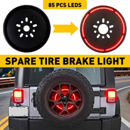 Spare Tire Brake Light LED Third Brake Light Lamp Ring For Jeep Wrangler 86-