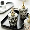 Ceramic Leopard Print Lotion Bottle Black and White Soap Liquid Container Home Water Lotion Makeup Remover Water Storage Bottle