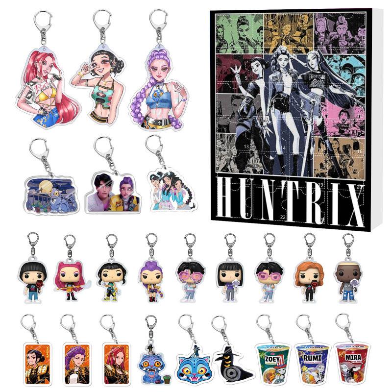 K-Pop Dämonenjäger Rumi Figur Saja Boys Weihnachts-Countdown-Kalender Trendiger Blind Box Schlüsselanhänger Acryl-Anhänger Geschenk