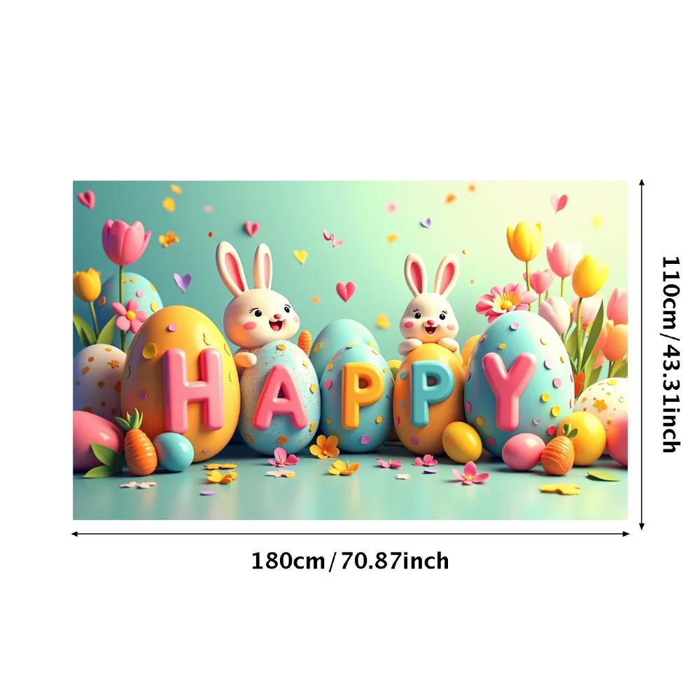 Easter Bunny Decoration Background Easter Eggs Banner Photography Props Outdoor Garden Decors Easter Party Home Supplies 2025