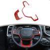 Interior Steering Wheel Frame Cover Trim For Dodge Ram 1500 18+ Red Carbon Fiber