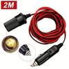 2M/5M Car Cigar Lighter Plug 12/24V Extension Cable Adapter Socket Charger Lead With Indicator Light Interior Plug To Socket
