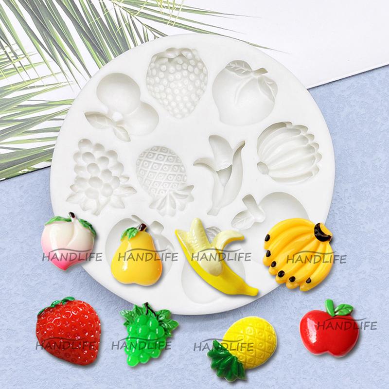Banana Lemon Strawberry Grape Cake Silicone Sugarcraft Mold Resin Tools Chocolate Cupcake Baking Fondant Cake Decorating Tools
