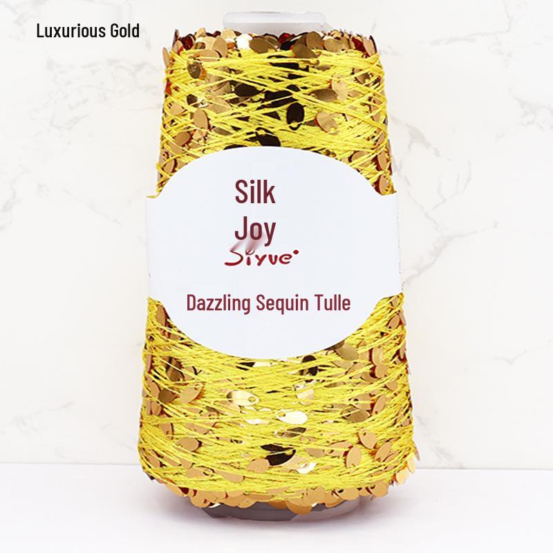 Siyue Silk Color Point Yarn: Dazzling Sequin Wool with Water Drop Sequins for DIY Hand Knitting