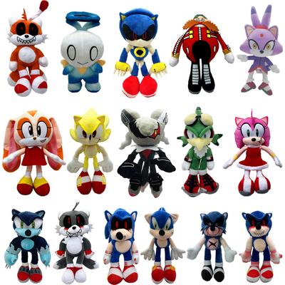 2025 New 25cm Super Sonic Action Doll Plush Toy Hedgehog Model Plush Doll Tarsnak Sofa Plushie Toys for Children's Birthday Gift