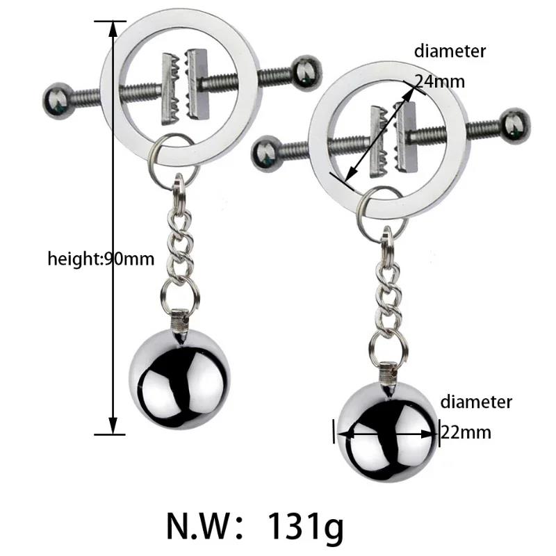 BDSM Bondage Sex Nipple Clamp Stainless Steel Breast Clamp Clips Metal Nipple Shaking Clamps Breast Clip Sex Slaves Sex Shop 18+