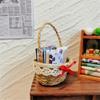 Delicate Basket Mini Woven Basket for Dollhouses and DIY Projects Photo Props for Dollhouses Scene Setting