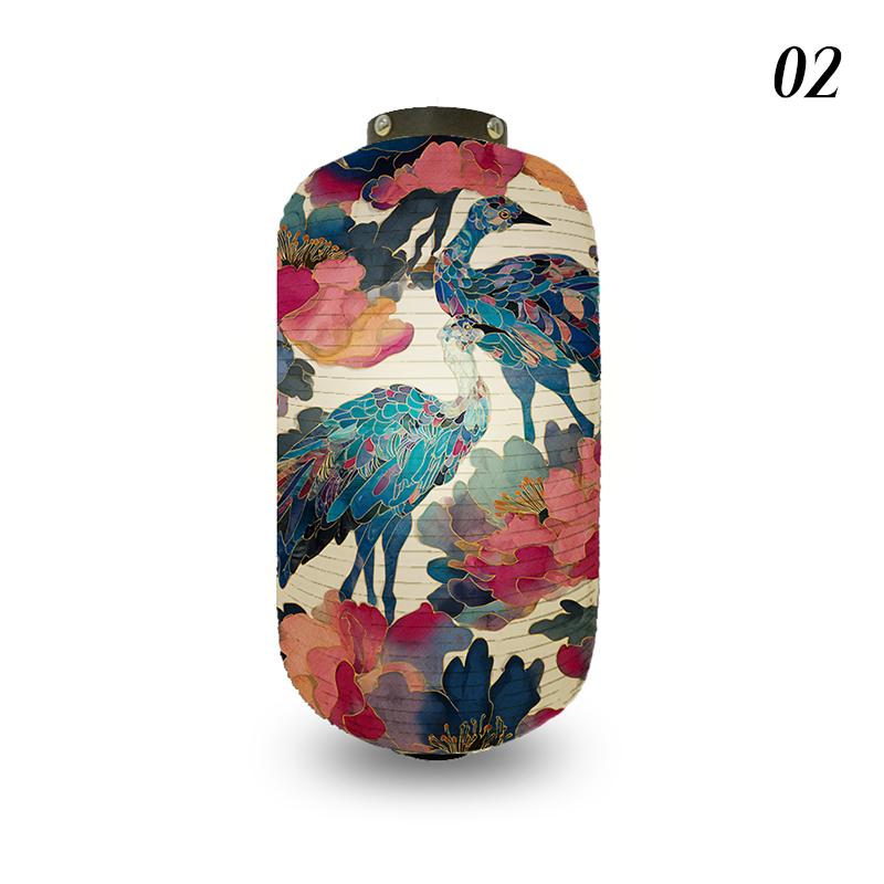 Japanese Style Cloth Lantern Retro Flower And Bird Art Pattern Lanterns Izakaya Sushi Shop Restaurant Holiday Party Decoration