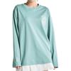 MLB Basic Boston Red Sox Letter Logo Print Crew Neck Loose Long Sleeve T-Shirt Unisex Tops Bean-Green 3ATSB0334-43MTD