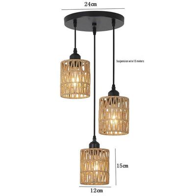 Oeny American Style Woven Hemp Rope Pendant Light