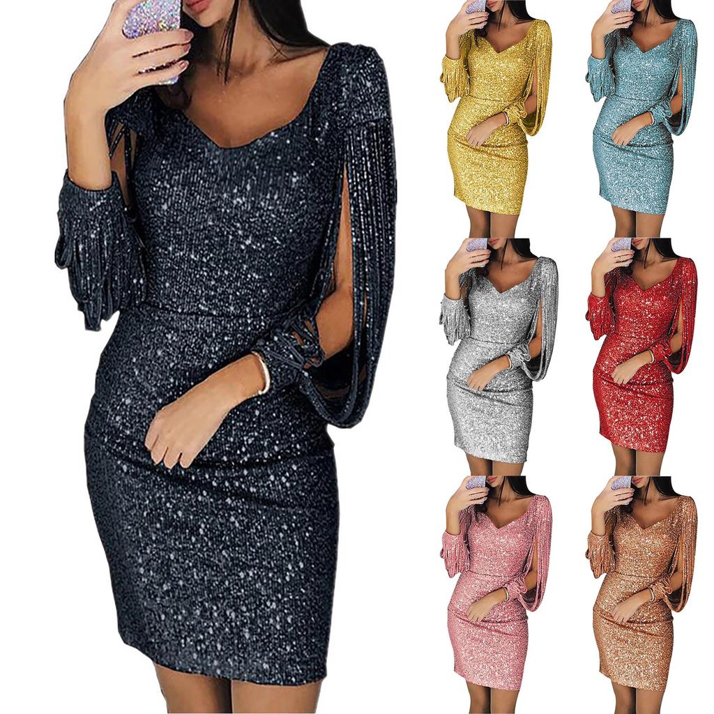 Women Fashion Sexy Solid Color Leeveless Short Sleeve Dress