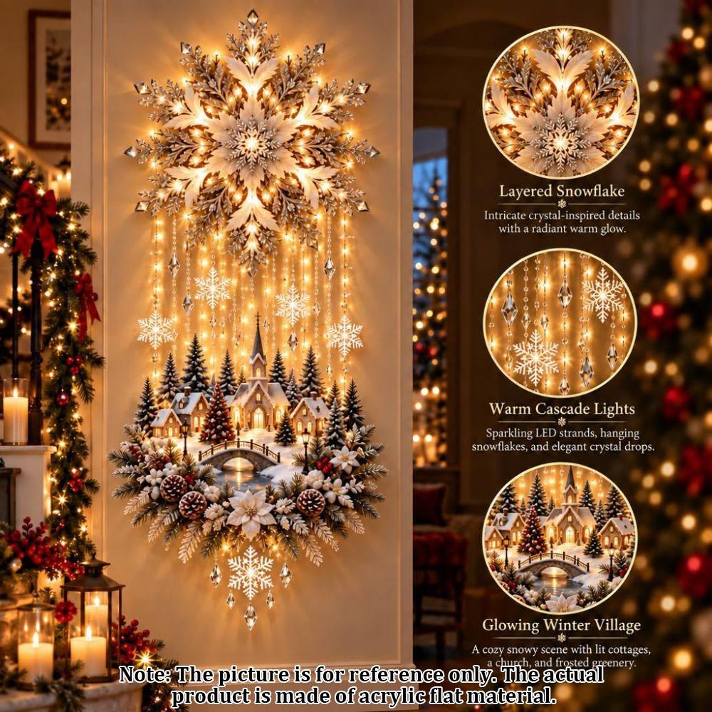 Glowing Angel Blessing Wall Light Snowflake Village Nativity Scene Home Indoor Decor