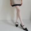 Aesthetic High Waist Fishnet Tights for Women Stretchy Pantyhose Elegant Hollowed Out Diagonal Stripe Mesh Stockings