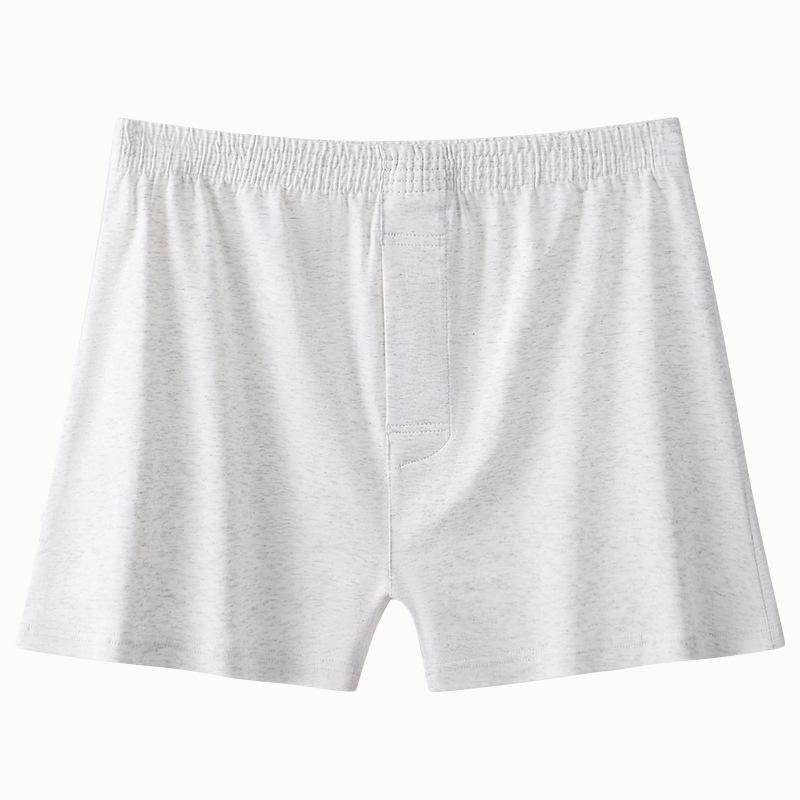 Herren Frühling und Herbst Baumwolle Gestreift Zuhause Sport Drei-Minuten-Boxershorts 4XL graue/weiß