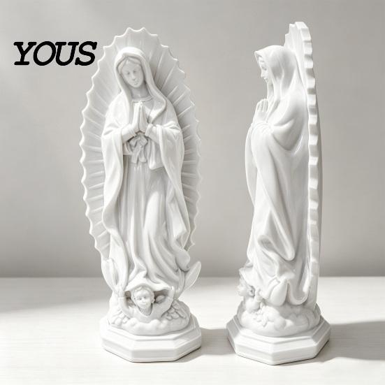 Decorative Holy Figures for Desk Our Lady of Guadalupe Mexico Sculpture Statue, Resin Virgin Mary Figurine, Baptism Souvenirs Religious