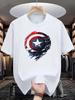 2026 New Captain America Shield Pattern Tshirt  Unisexs Fashion Casual ShortSleeved Tshirt  Summer Cool Tshirt