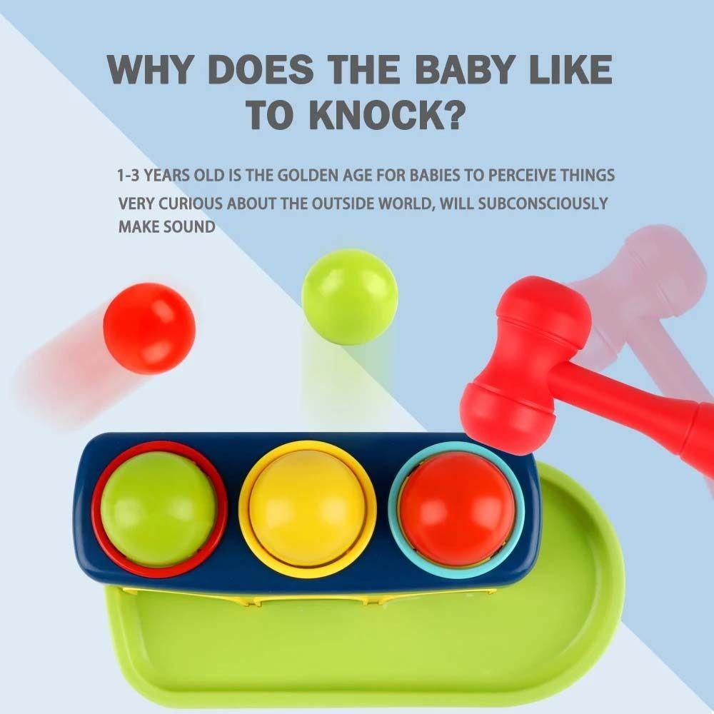 Finger Skill Interactive Hammer Toy Stacking Balls Kids Pounding Hammers Parent-child