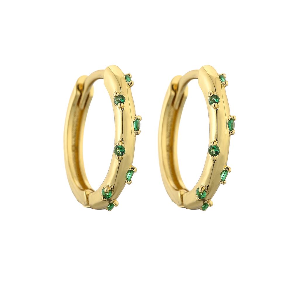 Moda Coreana Semplici Orecchini a Cerchio Piccoli Color Oro Zirconia Cubica AAA Accessori da Festa per Donne