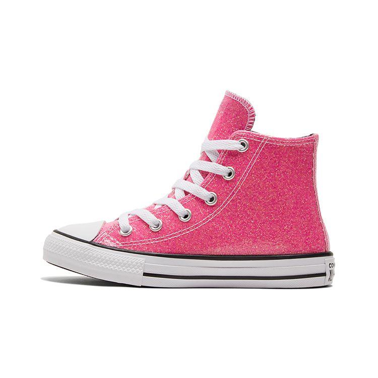 

Converse Chuck Taylor All Star Удобные Универсальные Высокие Кеды из Канваса Детские Кроссовки Розово-Розовые 672098C 29