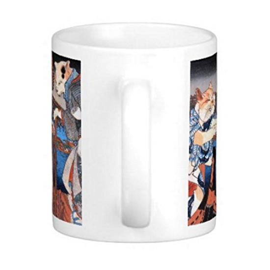 Utagawa Cooling Photo Mug Kuniyoshi's "Cat Down" Mug (Ukiyo-e Series)