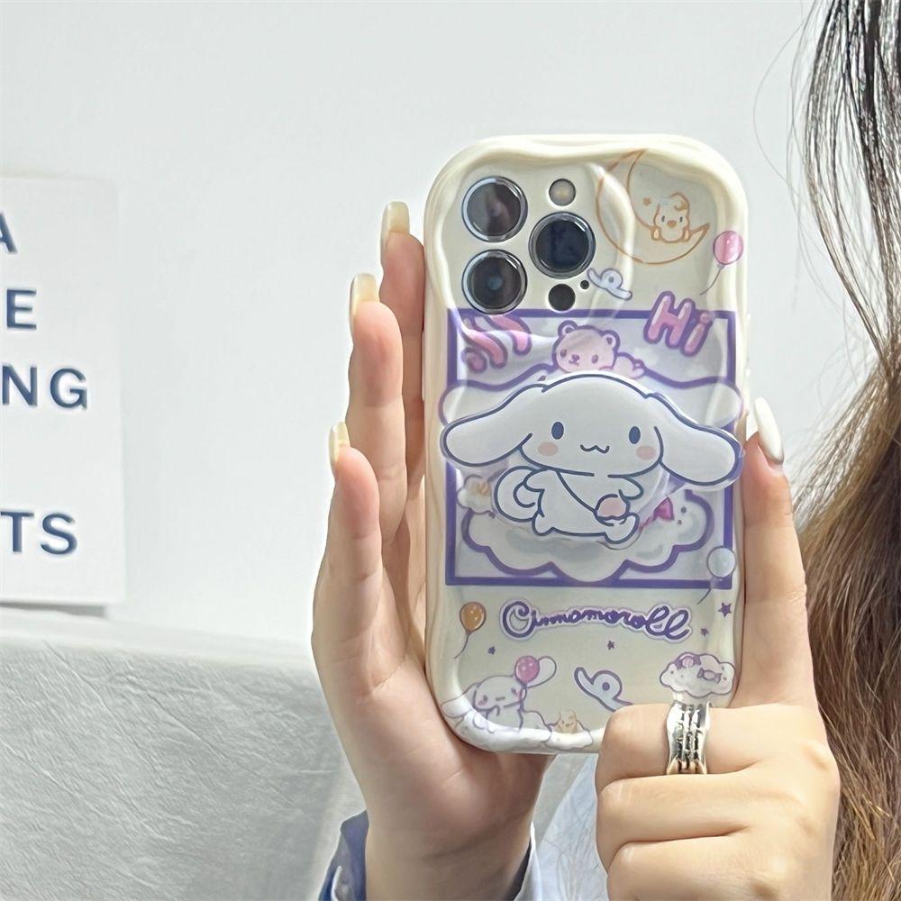 Cartoon Kuromi Cinnamoroll Bracket Case For Xiaomi Redmi Note 15 Pro 5G 15C 15 14C Note 14 13 12 Pro Plus A7 Pro 5G Phone Casing