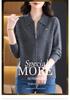 Women's Double Zipper Lapel Knit Cardigan - Spring Loose Fit Age-Reducing Sweater Jacket
