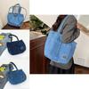 Chic Retro Denim Tote Bag For Women Large Capacity Street Style Shoulder Bag