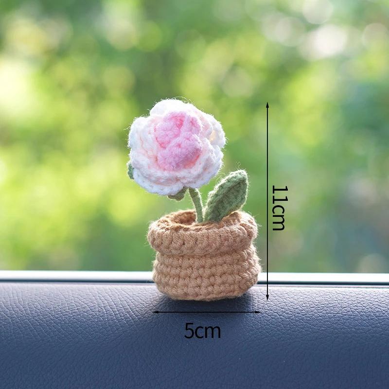 Pig Crochet Flower Decorative Flower Potted Kawaii Knitted Pot Flower Wedding Party Room Decor Potted Kawaii Knitted Pot Pig